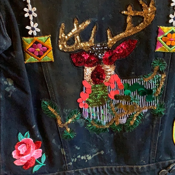 Vintage hand embellished Congo Jeans denim jacket - Picture 8 of 8